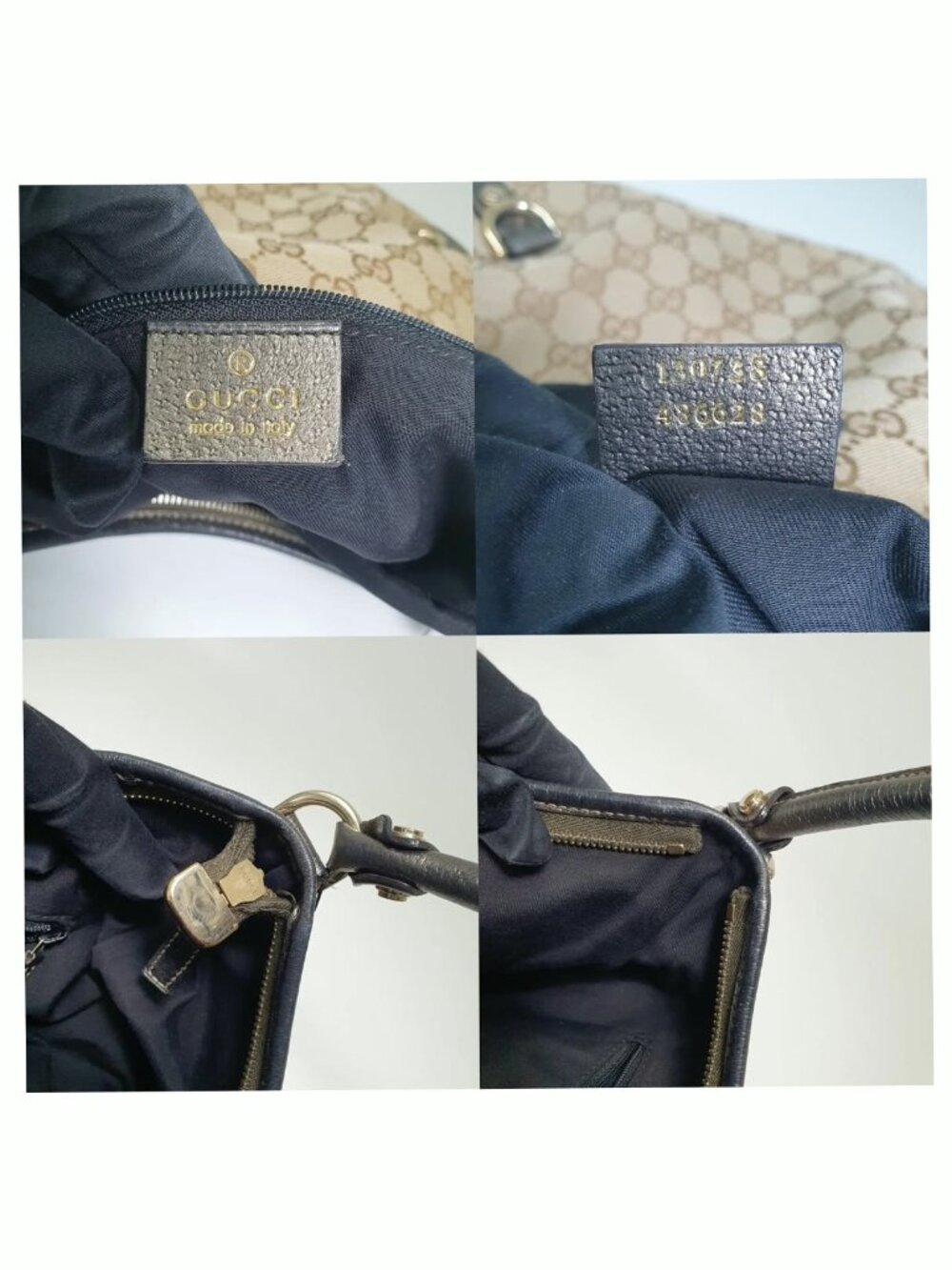 Authentic Gucci GG Canvas Hobo Bag Monogram Shoulder Bag - Picture 10 of 10